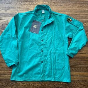 BLACK STALLION WELDERS JACKET. Mint green color. (NWT)